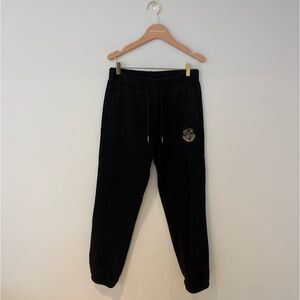 Kith Black Track Pants with Gold Crescent